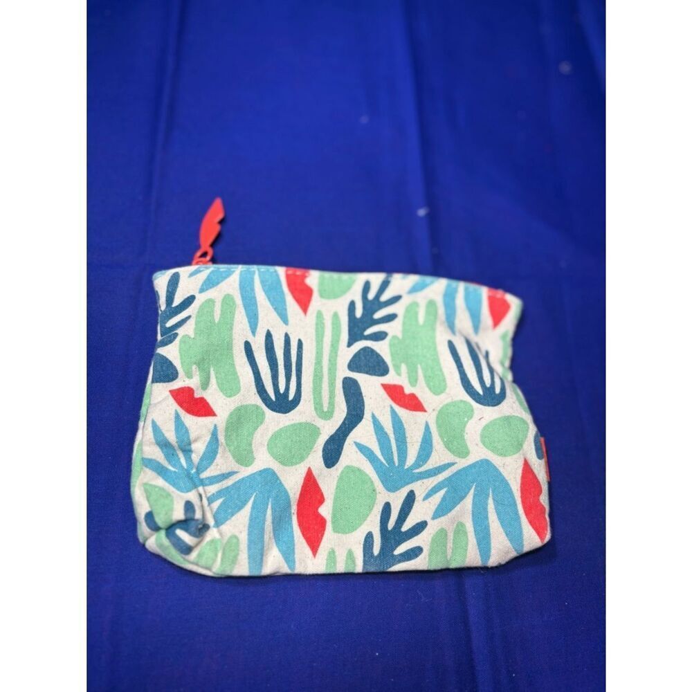 ipsy Coral-Red Printed Cosmetic Pouch